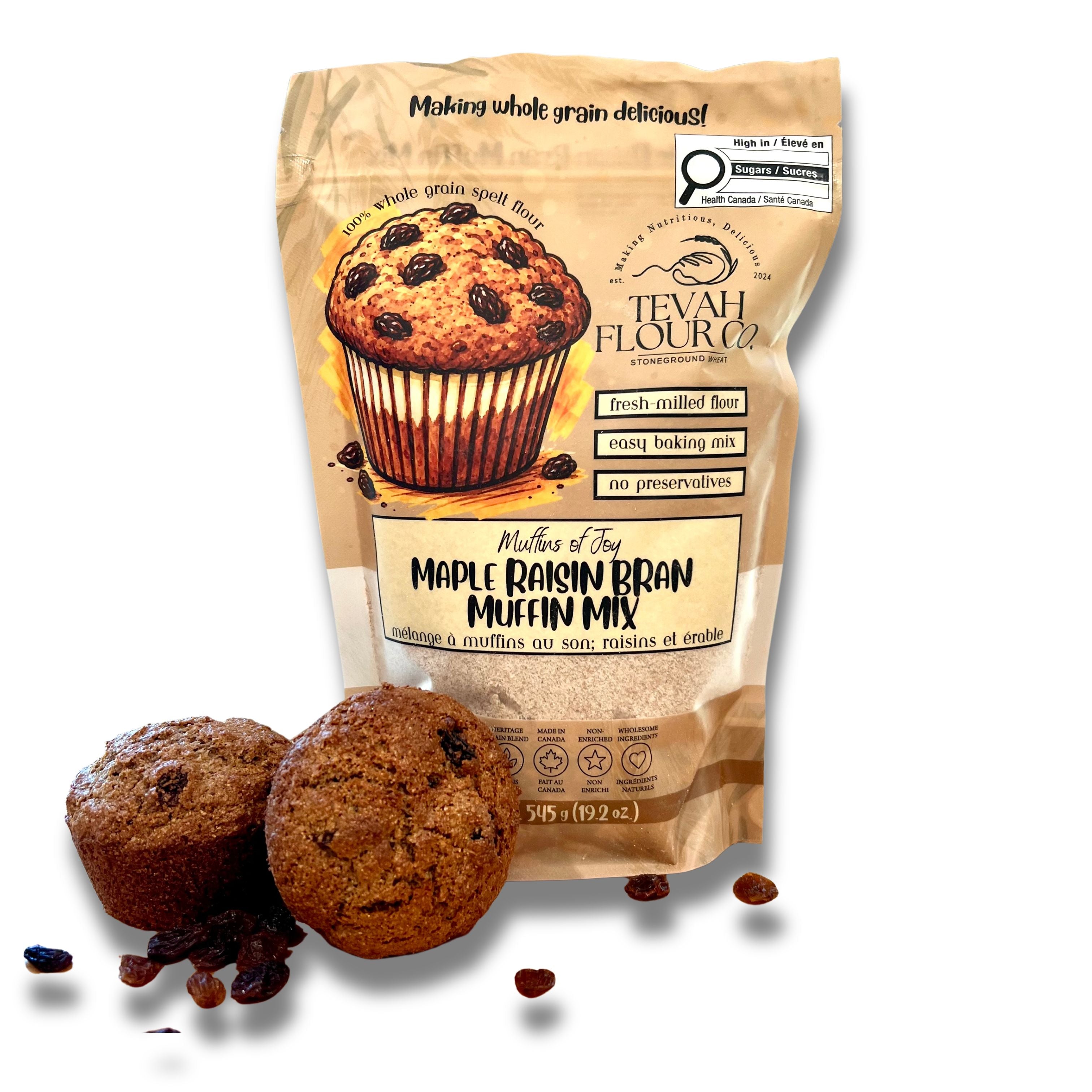 Muffins of Joy - Maple Raisin Bran - Muffin Mix